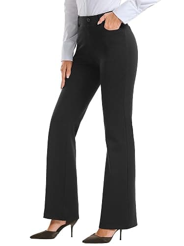 Stelle Women 28"/30"/ 32" Bootcut Dress Pants Business Casual Work Pants with Pockets Pull On Regular Slacks for Office - Image 1
