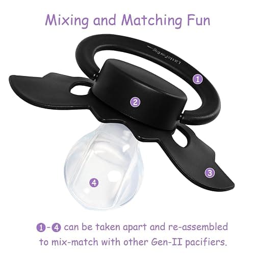 LittleForBig Bigshield Generation-II Adult Sized Pacifier - Baby Bat Pacifier Black thumbnail 3