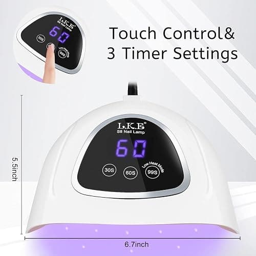 UV Nail Lamp, LKE 72W UV LED Nail Lamp Nail Dryer UV Light for Nails with 3 Timer Setting & LCD Touch Display Screen for Home and Salon Use thumbnail 3