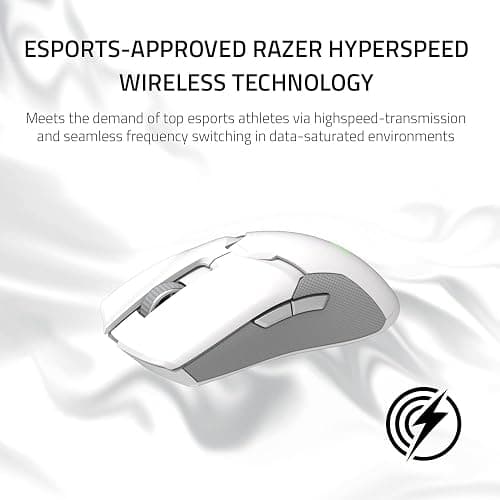 Razer Viper Ultimate Lightweight Wireless Gaming Mouse & RGB Charging Dock: Hyperspeed Wireless Technology - 20K DPI Optical Sensor - 74g Lightweight - 70 Hr Battery - Mercury White thumbnail 4