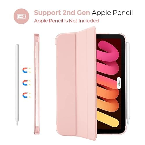 ProCase Smart Case for iPad mini 7 A17 Pro 2024/iPad Mini 6 2021 8.3 Inch iPad mini 7th/6th Gen Case, Hard Back Cover for iPad mini 8.3" 7th Gen A2995/A2996/A2993/6th Gen A2567 A2568 A2569 -Pink thumbnail 5