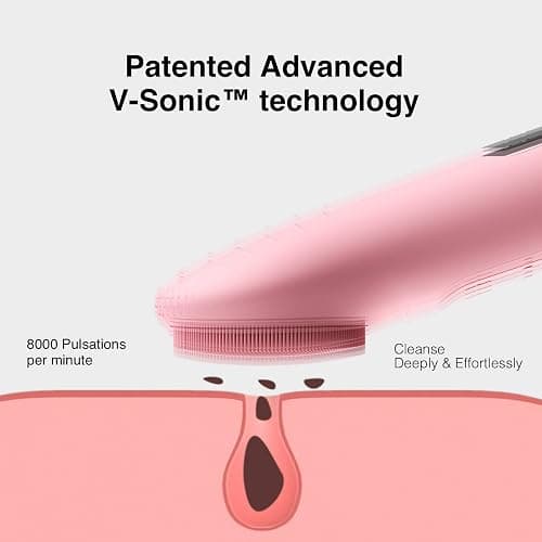 NågraCoola CLIE Facial Cleansing Brush, Waterproof and Rechargeable Electric Face Scrubber for Men & Women, Exfoliating, Massaging, and Cleansing - Pink thumbnail 3