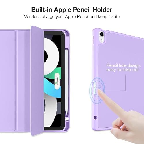 Akkerds Compatible with iPad Air 11 Inch Case 7th/6th Generation (M3/M2) 2025/2024, for iPad Air 5th/4th Generation Case 10.9 Inch 2022/2020 with Pencil Holder[Auto Sleep/Wake], Lavender thumbnail 7