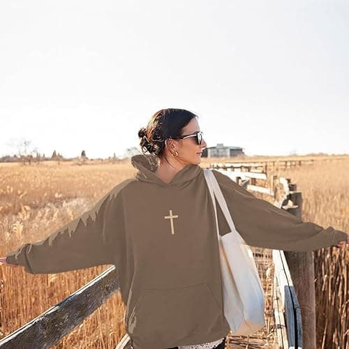 Lytiarul Let All That You Do Be Done in Love Hoodie for Women Christian Faith Sweatshirt Bible Verse Religious Pullover Tops thumbnail 2