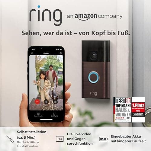 Ring Akku-Videotürklingel (Battery Video Doorbell) (2024) | WLAN-Videotürklingel-Sicherheitskamera, Selbstinstallation (in 5 Minuten) | mit eingebautem Akku I Privatsphäre-Einstellungen thumbnail 6