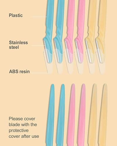 MoHern Dermaplane Razor, 60 Pcs Face Razors for Women and Men, Multipurpose Eyebrow Razor, Dermaplaning Tool for Face by MoHern, Multi-Color (60 Pcs) thumbnail 4