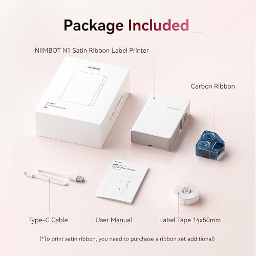 NIIMBOT N1 Ribbon & Tape Printer, Portable Label Maker Machine with Tape, Bluetooth Thermal Transfer Label Printer with Multiple Templates for Gift Wrapping, Wedding, Craft Work, Home Organization thumbnail 7