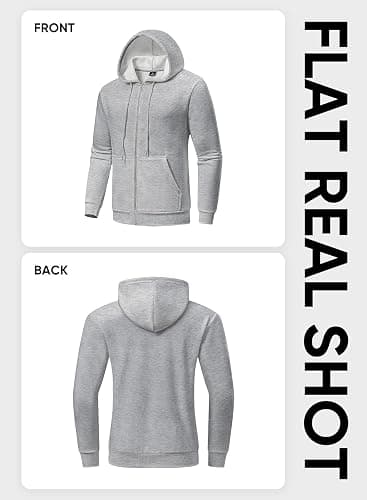 JMIERR Mens Full Zip Casual Cotton Hooded Fleece Drawstring Hoodies Pullover Sweatshirts Casual Long Sleeve Shirts thumbnail 9