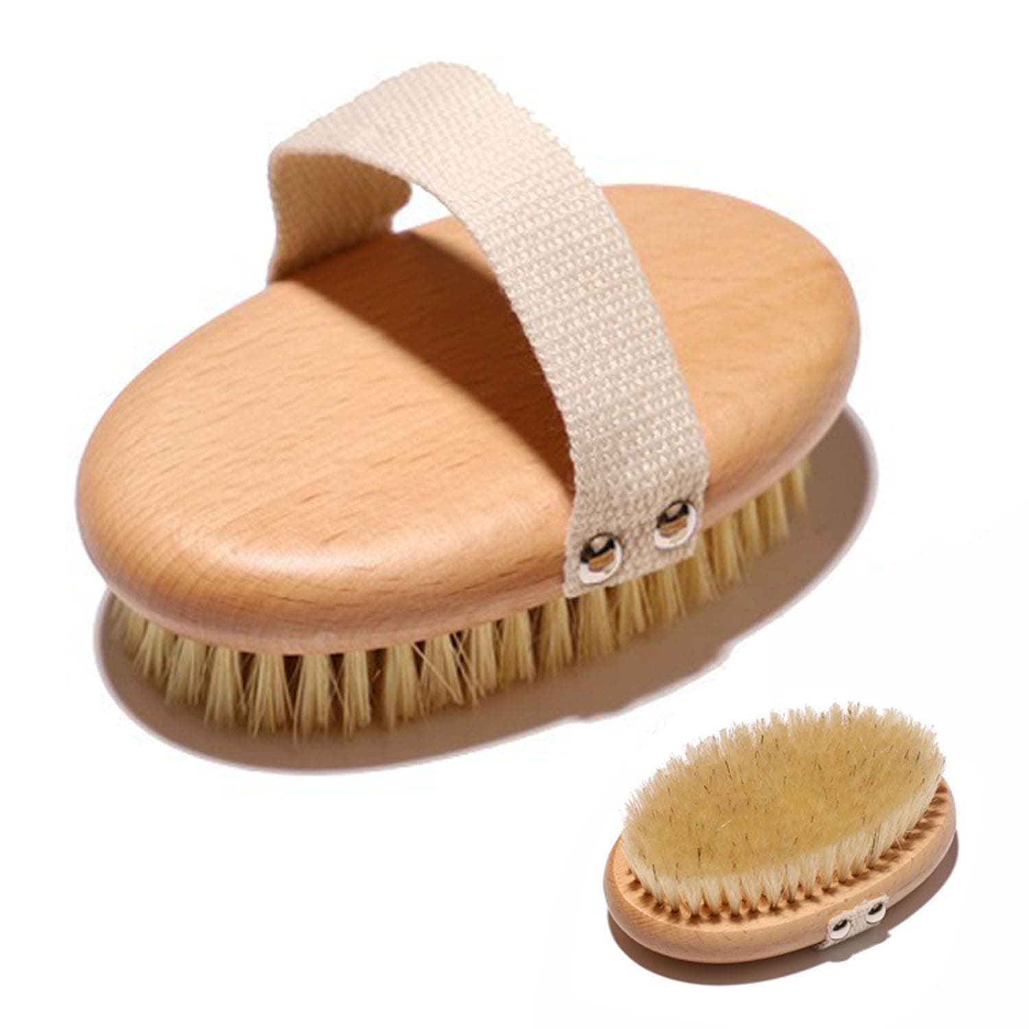 Wzenclave Cepillo Corporal Exfoliante 100% Natural con Mango de Bambú - Libre de Plástico, Cerdas Vegetales para Masaje en Seco, Reduce Celulitis y Mejora la Circulación - Image 1