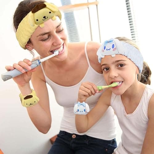 Kawaii Spa Headband and Wristband Set for Face Washing, Cute Soft Skincare Headbands for Women Girls, Fluffy Makeup Headband for Washing Face, Bath, Shower, Beauty thumbnail 3