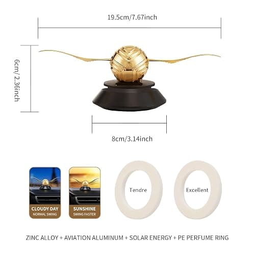 MAJESTY`S SECRET PHEROMAX Solar Car Air Freshener Diffuser, Odor Eliminator for Vehicle Scenting Device, Long Lasting Scent for Auto, Automotive Accessories Interior Scent Diffuser (gold) thumbnail 3