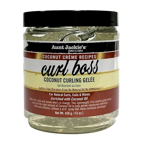 Aunt Jackie's Coconut Crème Recipes Curl Boss Coconut Curling Hair Gel for Natural Curls, Coils and Waves, 15 oz - Image 1