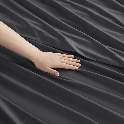 Clara Clark King Sheets, 6 Piece Set - Hotel Luxury Sheets for King Size Bed, Super Soft Bedding Set, King Size, Charcoal Gray thumbnail 7