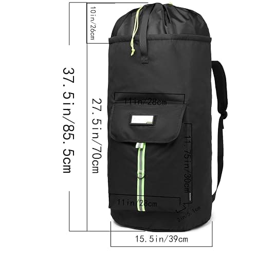 SUOVOCK laundry bag backpack,extra-large heavy duty laundry bags,laundry backpack for college students,drawstring closure (Black Laundry Backpack Bag) thumbnail 3