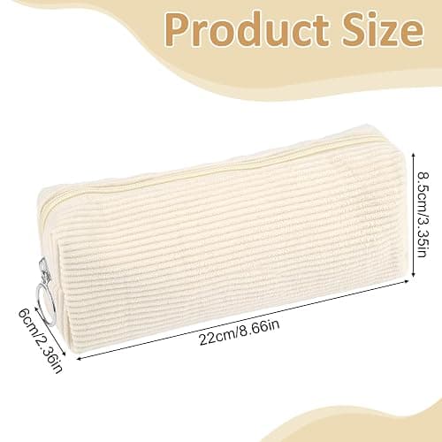 Cute Pencil Case, Corduroy Aesthetic Pencil Case for Girls Boys, Pen Pouch, Pencilcase，Simple Stationery Pen Case, Makeup Bag, Portable Pencil Pouch, Pencil Cases for Women Teenage College Exams thumbnail 3