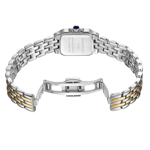 CHEETAH Gold Watches for Women with Small Vintage Bracelet, Rectangular Case Roman Dial thumbnail 5