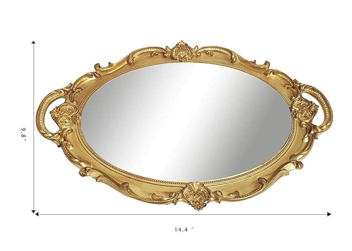 XPXKJ 7 Inch Vintage Heart Mirror - Elegant Desk Makeup Mirror with Double Sided 360 Degree Rotation Vanity Mirror for Coquette Room Decor (Beige 1pcs) - Beige thumbnail 3