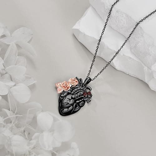 YFN Anatomical Heart Necklace Sterling Silver Anatomical Pendant Anatomy Jewelry for Women Heart Attack Survivor Gifts thumbnail 4