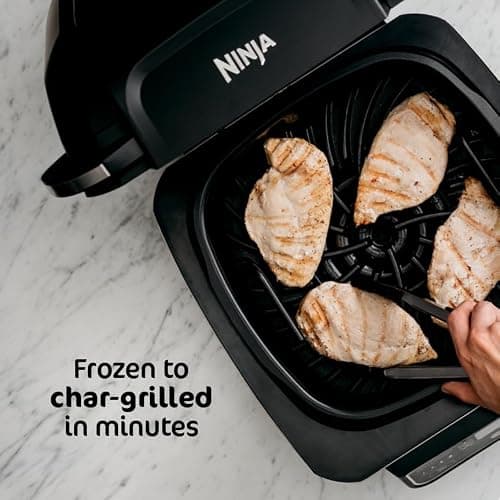 Ninja | Indoor Grill and Air Fryer| Foodi Smart XL | 6-in-1 Grill, Air Fry, Roast, Bake, Broil, Dehydrate & Crisp |Smart Thermometer & Splatter Shield | Dishwasher Safe Parts | Black/Silver | FG551 thumbnail 7