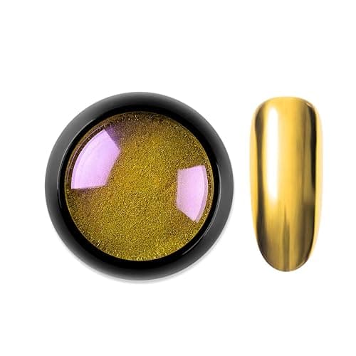 Unicorn Chrome Pigment Gold - Nageldesign Nail Powder für Nägel - Glitter Cromepulver für Nail Art thumbnail 6