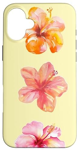 Coquette Girly Hibiscus Summer Hawaiian Butter Yellow Case for iPhone 16 Plus - Image 1