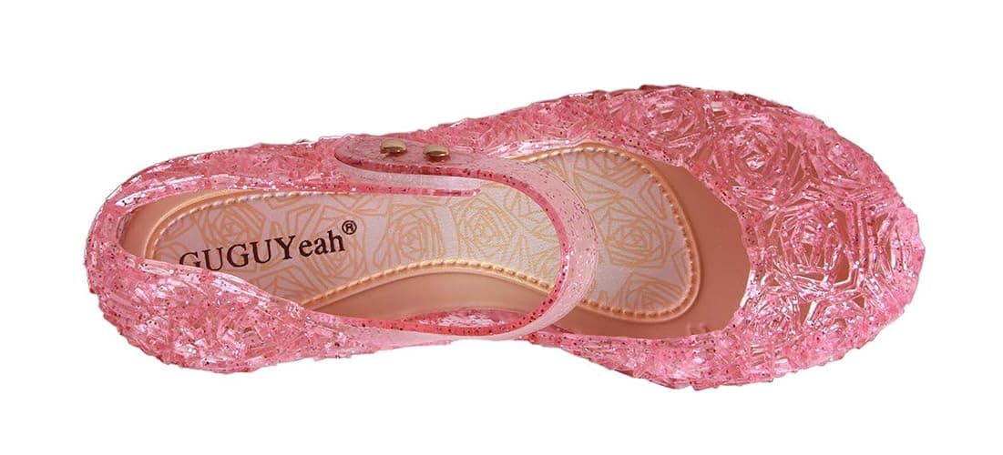 GUGUYeah Princess Mary Jane Jelly Shoes, Ballet Flats Cosplay Birthday Party Dress Up Sandals for Little Girls, Toddler or Kids thumbnail 3