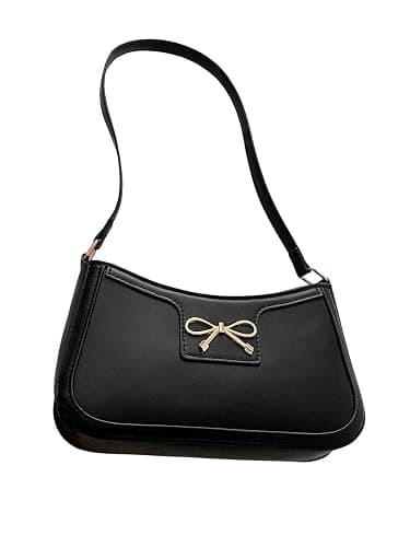 SweatyRocks Women's Bow Top Handle Clutch Purses PU Leather Underarm Shoulder Bags - Image 1