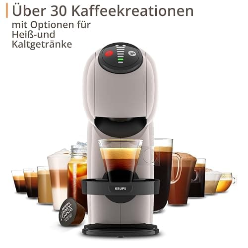 NESCAFÉ DOLCE GUSTO Genio S Kaffeekapselmaschine, abnehmbarer Wassertank 0,8 Liter, heiße und kalte Getränke, 1500 Watt, 15 bar Pumpendruck, Eco-Modus, besonders kompakt, Taupe, KP243AF0 thumbnail 3