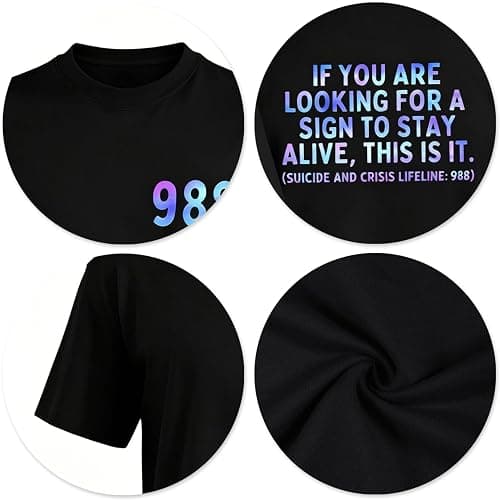 Suicide Prevention Awareness Shirt for Men 988 T Shirt Mental Health Shirts Therapist Inspirational Tees Tops thumbnail 6