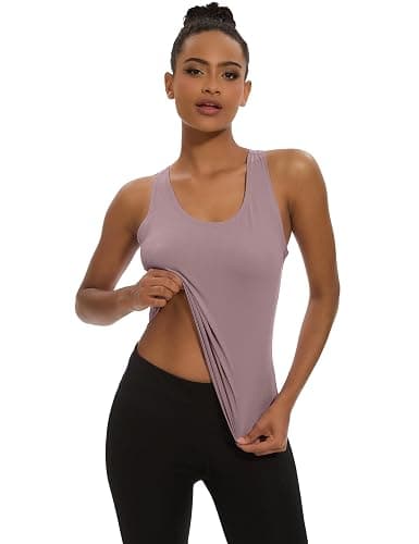 Dalavch 5 Pack Women's Workout Racerback Tank Tops Crop Spandex Yoga Athletic Running Gym Sports Tops for Women thumbnail 2