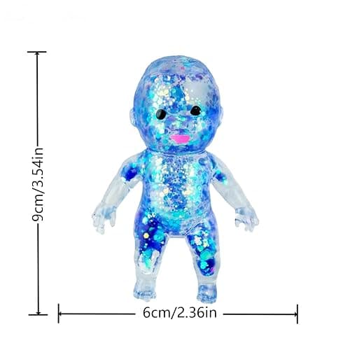 Squishy Babies Glitter Soft Moldable Cute Squishy Slow Rise Relaxing Sensory Fidget Relief Anxiety Stress Fun Desk Accessory for Adults Hot Pink thumbnail 3