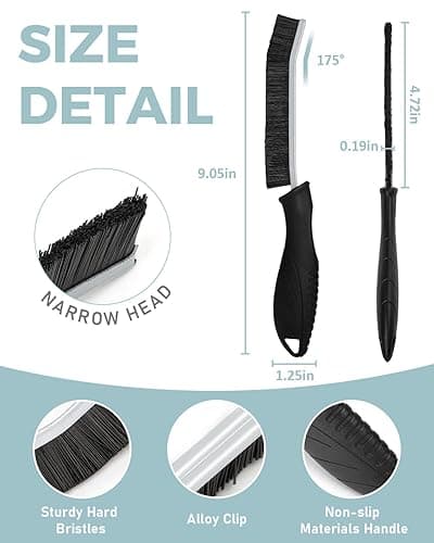 SXhyf Cleaning Brush - Hard Bristle Crevice Cleaning Brush, Multifunctional Gap Scrub Brush, Home Essentials, Bathroom Cleaner Tools for Household Use, Kitchen, Window, Faucets, Toilet, Grout, Car - Gray - 3 thumbnail 2