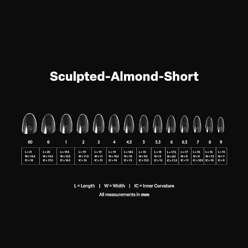 Apres Gel-X® Almond Box of Nail Tips | 280 Gel-X Tips, Soft Tips, 14 Sizes 00-9 | Half-sizes Included (Sculpted Almond Short, 280 Count) thumbnail 4