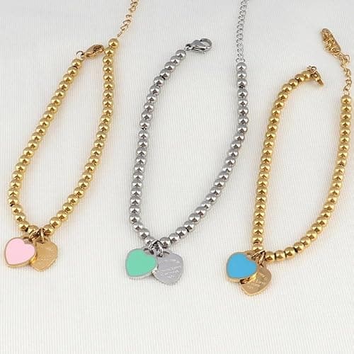 925 sterling Silver Double Heart Necklace - Two Hearted Necklace with chain - 14K Yellow Gold Double Hearts Pendant Necklace - Two Hearts thumbnail 2