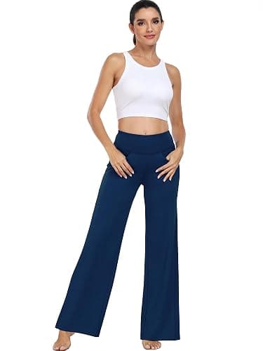 CADMUS High Waist Yoga Pants Women Wide Leg Pants with Pockets Stretch Dress Casual Lounge Petite/Regular/Tall thumbnail 4