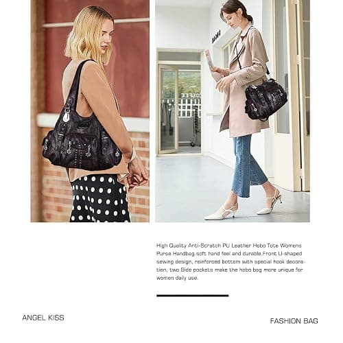 Angel Kiss Purses for Women Soft PU Leather Large Hobo Bags for Women Shoulder Bag thumbnail 2