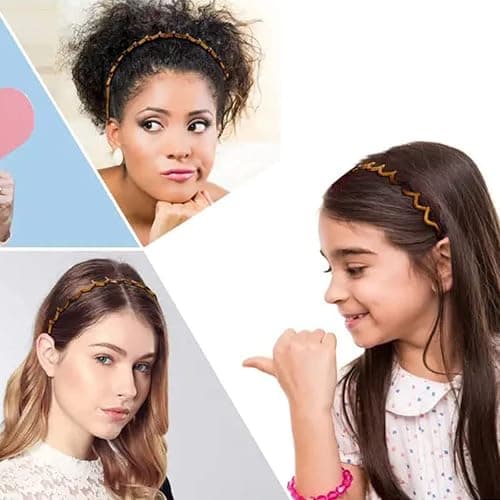 Vrose Flosi Fashion Wide Zig Zag Headbands for Women and Men - Plastic Wavy Hair Band with Teeth Comb - Classic 90s Hair Accessories for Face Washing Skin Care Makeup Hair Holder Everyday Use thumbnail 4