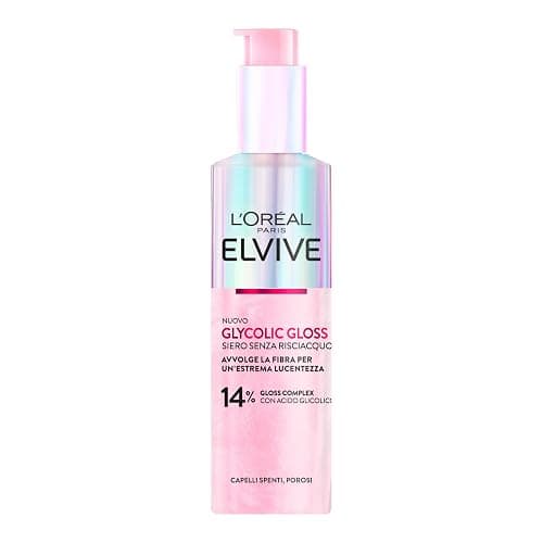 L'Oréal Paris Elvive Siero Senza Risciacquo, Per Capelli Spenti e Porosi, Capelli Setosi, Con Acido Glicolico, Senza solfati, Glycolic Gloss, 150 ml - Image 1