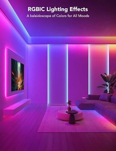 Govee RGBIC LED Strip Lights, Smart LED Lights for Bedroom, Bluetooth LED Lights APP Control, DIY Multiple Colors on One Line, Color Changing LED Strip Lighting Music Sync, Home Decor, 16.4ft - 16.4ft thumbnail 8