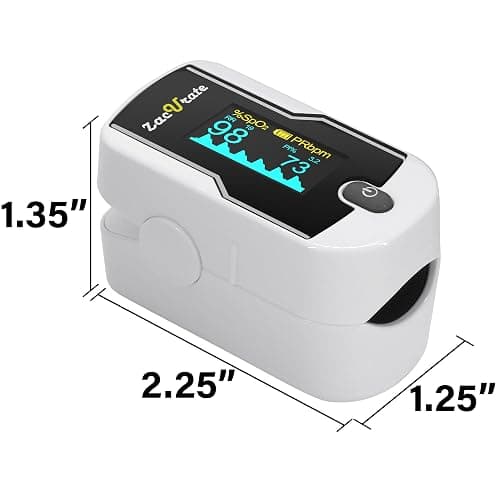Zacurate 500E-B Wireless Bluetooth Fingertip Blood Pulse Oximeter Monitor with FREE App, SpO2, Heart Rate, Plethysmograph, and Perfusion Index Finger Oxygen Sensor Meter thumbnail 3
