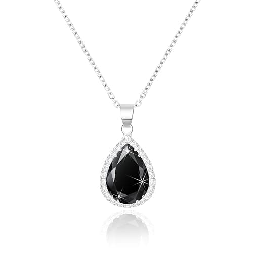 Linawe Crystal Chain Necklace for Women Trendy, Imitation Diamond Pendant, Statement Cubic Zirconia Boho Jewelry Set, 14K Gold/Rose Gold/Silver Birthstone Necklace - Image 1