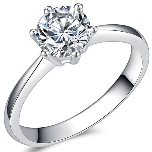 Jude Jewelers Size 3-13 1.0 Carat Classical Stainless Steel Solitaire Wedding Engagement Proposal Statement Ring - Image 1