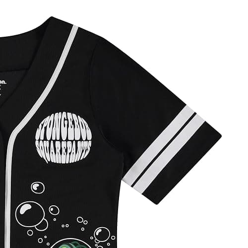 SpongeBob SquarePants Ladies Baseball Jersey - Spongebob, Mr Krabs, Squidward, Patrick - Mesh Button Down Baseball Jersey thumbnail 4