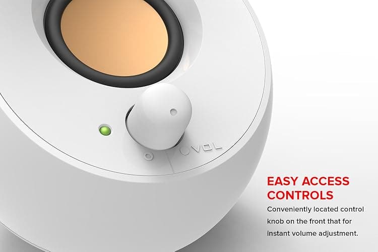 Creative Pebble Modern 2.0 USB powered Compact Speaker Sound System with Clear Sound for Computer, PC, Laptop, Mac - White thumbnail 5