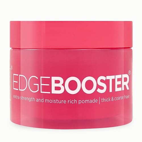 Style Factor Edge Booster Extra Strength & Moisture Rich Pomade | Strong Hold Edge Control Gel for Thick & Coarse Hair | High Shine, Non-Greasy Styling | Pink Beryl, 3.38 oz - Image 1