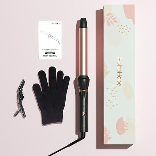 Hahahope 1 Inch Curling Wand, Long Barrel Ceramic Curler for Loose Waves | Clamp-free design creates natural curls without creases, 2 Heat Settings, Global Voltage 100-220V, 30s fast heating thumbnail 9