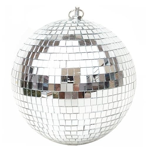 Mirror Disco Ball 8 Inch Hanging Disco Ball for Party Wedding Holiday Home Decoration, Silver - Image 1