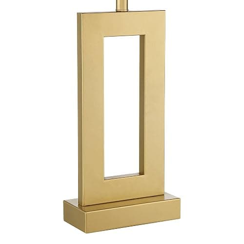 360 Lighting Marshall 30" Tall Open Rectangle Large Modern Luxe Glam End Table Lamps Set of 2 Gold Finish Metal White Shade Living Room Bedroom Bedside Nightstand House Office Home Kitchen thumbnail 5