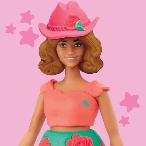 Play-Doh Barbie Florals and Fringe Set, Make Doll Clothes with Modeling Compound & 9 Fashion Accessories, Arts & Crafts for Girls & Boys 5+ thumbnail 10