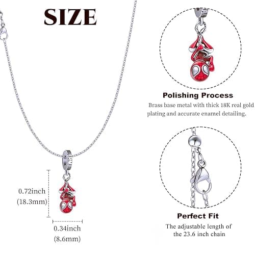 RZCXBS SpiderMan Pendant Necklace for Women and Man,Red Adjustable Spider Jewelry Chain,Ideal Spider Man's Pink Gift for spider man Fans,Cosplay,Daily Wear thumbnail 5